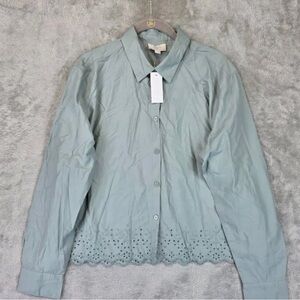 LOFT Sage Button-Down Shirt